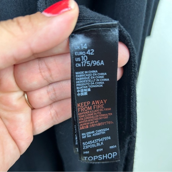 TOPSHOP Long sleeve side slits duster cardigan in black size: 10 - Picture 9 of 11